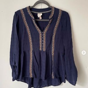KNOX ROSE navy blue peplum boho medium